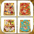SiliFine 12" Charcuterie Number Shaped Mache with Clear Lid Fillable Sweets Serving Trays Paper Mache Cupcake Candy Box for 2025 Graduation Party Graduation Celebration(Gold,Number 8) - color: Gold, style: Number 8