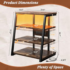 Armocity 4-Tier AV Media Stand with Power Strips, Stereo Stand with LED Lights, Audio Tower Rack with Adjustable Shelves, Small Entertainment Center, 30'', Rustic Brown - color: Rustic Brown, size: 30" (H)