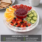 Masthome Cake Stand with Demo Cover, 6 in 1 Multi-Functional Serving Platter Display Stand for Christmas Wedding Party, Acrylic Cake Plate/Salad Bowl/Dessert Platter, BPA-Free, Send 2 Spoon - color: Acrylic Cake Stand With Lid