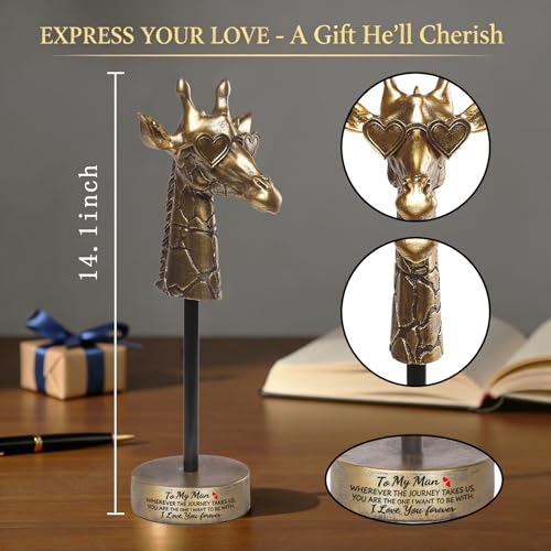 Birthdays Gift for Boyfriend Husband from Girlfriend Wife, to My Man Exquisite Handmade Giraffe Decor Gift for Man, Wedding Anniversary Present Romantic Home Decor for Men,Hubby,Spouse - style: To My Man