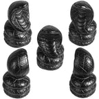 Nupuyai Hand Carved Coiled Snake Statue for Home Decor, Natural Black Obsidian Crystal Figurine Stone Sculpture Decoration for Fengshui - style: Coiled Snake