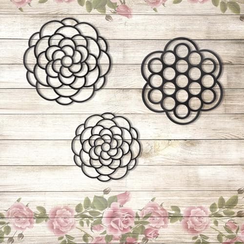 OYEFLY 6Pcs Flower Arrangement Holder,Metal Floral Grid Used for Vase Flower Arrangement Art (Black4in5in6in6) - color: Black4in5in6in6