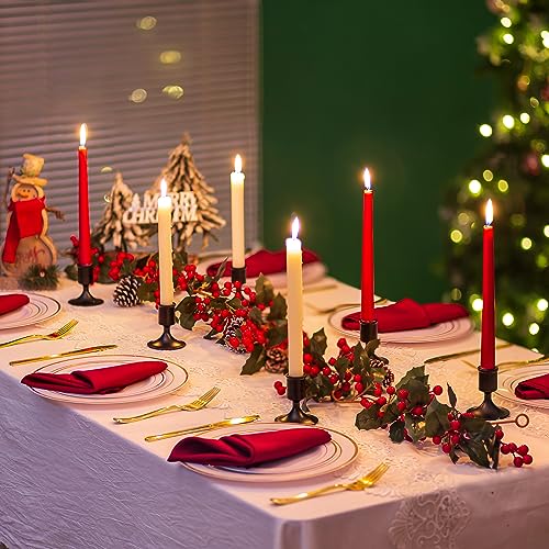 Sziqiqi Candlesticks Holder for Wedding Table Centerpiece - Black Taper Candle Holders Candle Stick Holder Bulk for Christmas Candlelight Dinner Wedding Party Festival Decor Pack of 6 - color: Black-style 1, size: 6 Pcs