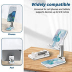 Green Marble Foldable Cell Phone Stand - Adjustable Angle Desk Accessory for iPhone, Samsung, Other Smart Phones - color: Green Marble