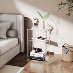 Clear Acrylic Side Table, 3-Tier End Table for Living Room, Small Bedside Tables Nightstand for Bedroom, Home Decor Accent Table, 15.7" L x 11.8" W x 23.6" H - size: 1-Pack