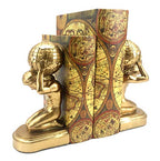 Bellaa 22968 Decorative Bookends Atlas Globe Greek Statues European Art Book Ends Stopper 7 inch Golden