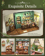 Cutefun Book Nook Kit - DIY Miniature Flower Shop Booknook Kits for Adults and Teens, 3D Wooden Puzzle Bookend Bookshelf with LED Light, Creative Crafts Gifts for Book Lovers (Blossom Florists) - style: Blossom Florists