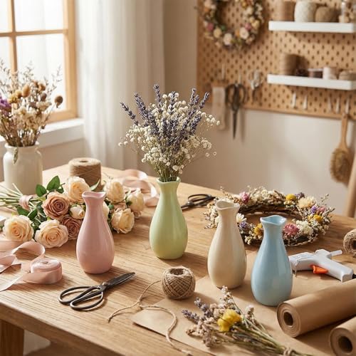 Simple Vase for Flowers Plants, Small Cute Flower Vase for Modern Table Shelf Home Decor Wedding Boho Decor, Farmhouse (1pc-XJH-Brown) - color: 1pc-xjh-brown