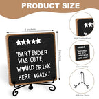 Funny Home Bar Plaque, Wooden with Stand, Bar Table Decorations, Desk Shelf Decor Supplies - style: Bar Sign