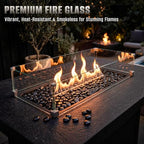 Mr. Fireglass 10 Pound Fire Glass Beads, 1/2" Reflective Round Fire Glass Drops for Fireplace Fire Pit & Lanscaping, High Luster Onyx Black - color: Onyx Black, size: 1/2 inch, 10 Pounds