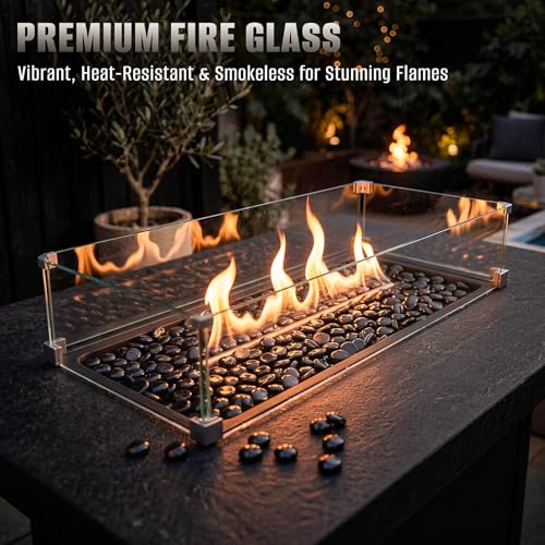 Mr. Fireglass 10 Pound Fire Glass Beads, 1/2" Reflective Round Fire Glass Drops for Fireplace Fire Pit & Lanscaping, High Luster Onyx Black - color: Onyx Black, size: 1/2 inch, 10 Pounds