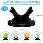 Sumind 3 Pcs Acrylic Small Ball Stand Holder Sport Ball Display Rack Baseball Display Stand with 3 Pieces Non-slip Rubber Pads for Baseball Golf Softball Tennis Spheres, Black - color: Black