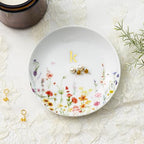 Crisky Initial Jewelry Tray Ring Dish & Gift Box, Ceramic Flower Trinket Dish for Rings Earrings Necklaces Keys, Bridal Shower Engagement Birthday Gift for Women, Friends 4.57" (Gold Foil K - style: Initial K