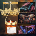 Butterfly Gifts for Women, Rotatable Lavender Scented Candle Gifts for Mom Wife Anniversary Valentine's Day Christmas, Unique Birthday Gift for Sister Girlfriend with Gift Box - color: Lavender-Butterfly