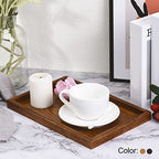 PATIKIL Wood Serving Tray 10x7 Inch Outer Base, Rectangular Decorative Platter for Home Decor Kitchen Table Candle Holder, Black - size: 10x7 Inch