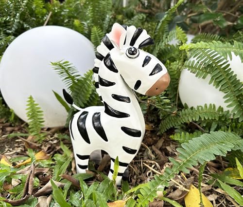 GIFTME 5 Metal Zebra Figurine Garden Outdoor Sculptures Decor,Cartoon Zebra Statues Home Decor for Women,Family - style: Zebra