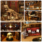 CCCDF DIY Book Nook Library Kit, Miniature Dollhouse Booknook Kit, 3D Wooden Puzzle Bookend Bookshelf with LED Light for Teens and Adults (Beyond Library Max) - style: Beyond Library Max