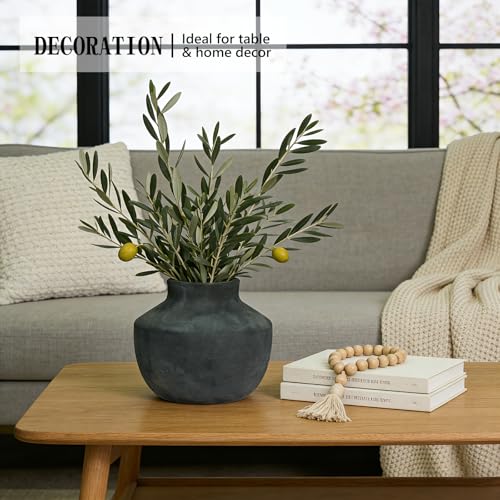 Ceramic Decorative Flower Vase, 5.5 Inch Pottery Farmhouse Boho Vase Rustic Vase for Home Decor, Table, Living Room, Bathroom, Shelf, Mantel Decoration, Wedding, Black - color: 5.5"h-black