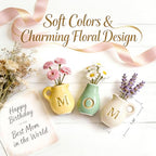 Mini Ceramic Vase Fridge Magnets – Tiny 3D Flower Vase Refrigerator Magnets with Fake Flowers, Cute Kitchen & Home Decor, Unique Birthday for Mom & Women