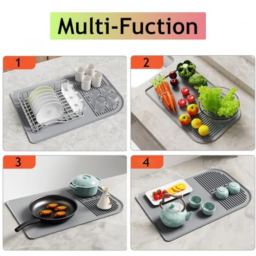 Silicone Toaster Countertop Mat for Kitchen, Heat Resistant Crumb Catcher Tray for Toaster, Catch Crumbs & Spills, Protect Countertops, Easy to Clean (Black) - color: Black