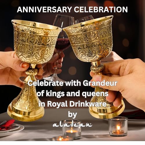 ALADEAN Vintage Chalice Goblet | 1x Royal Wine Cups of King Arthur - Renaissance Medieval Goblet Gifts, Wedding Anniversary Ceremonial Drinkware Pack of 1pc (King Chalice) - style: King Chalice