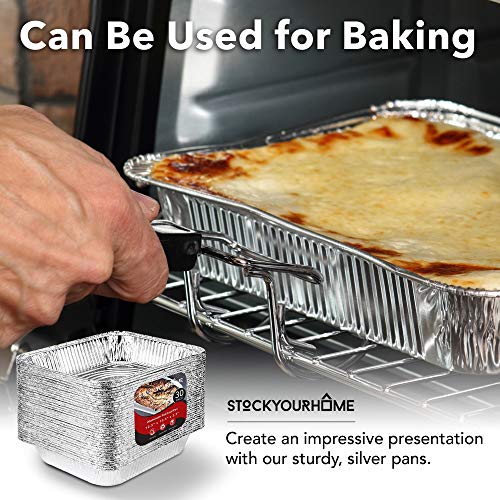 Aluminum Pans 9x13 Disposable Foil Pans (30 Pack) - Half Size Steam Table Deep Trays - Tin Foil Pans Great for Cooking, Heating, Storing, Prepping Food, Stock Your Home - size: 30 Pack
