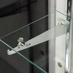 Displays2go Glass Display Cabinet, Free‑Standing Aluminum Showcase with Tempered Glass & Locking Sliding Doors for Retail Use (IEV4WKD)
