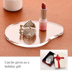 Acrylic Jewelry Dish Tray trinkets Organizer - 8mm Thickened Crystal Clear, Elegant Shape for Rings Necklaces Watches - Multi-Use Display for Perfume, Aromatherapy & Vanity Table Decor