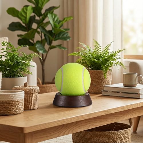 JUXYES Wooden Sphere Holder Display Stand, 3 Pack Small Wood Crystal Ball Stand, Simple Round Display Easel Stands for Crystal Balls, Baseball, Tennis Ball, Stones, Gemstones, Collections - size: M - 3 PCS