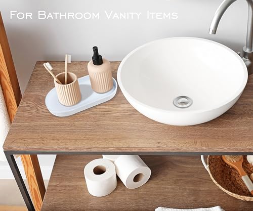 White Small Tray (10 inch), Oval Tray for Bathtub Bathroom Vanity Items, Countertop Organizer, Coffee Accessory, Soap, Perfume. - color: White, size: 10.2" x 5.5" x 1.1"