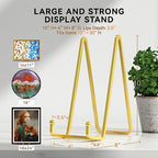 IPAME 10 Inch Large Plate Stands for Display - Metal Plate Holder Display Stand + Picture Stand for Book, Platter, Plaque, Photo Frame, Small Easels for Tabletop Art(Gold 2 Pack) - size: 10 Inch