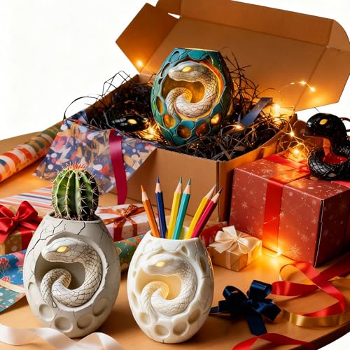 1 Pc Snake Egg Resin Silicone Jar Mold 3D Snake-Shaped Casting Storage Box Mold for Easter Halloween Crafts Gifts Home Decor Plaster Cement Concrete Candlesticks Epoxy Jewelry Trinket Tray - color: Snake Egg Resin Mold