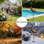 chisheen Outdoor Garden Crane Statues and Sculptures Metal Yard Art Statue for Garden Decoration Large Size - size: L-1PC