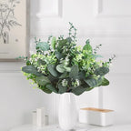 Eucalyptus Leaves Stems 60 PCS, 4 Kinds Mixed Artificial Greenery Stems for Wedding Decor Vase Floral Arrangement Centerpiece