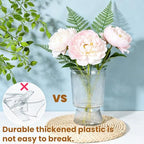 Tlence 12 Pack Clear Plastic Flower Vases, 6.3" Small Ribbed Fluted Glass-Like Vase, Decorative Modern Ripple Hydroponic Plant Vase with Base for Table Centerpieces Home Decor Wedding Decoration