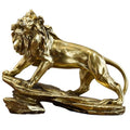 Gold Lion Statue for Home Decor - 8.7" Modern Resin Climbing Lion Sculpture - Luxury Office Desk Accessories & Motivational Gifts for Men (Polished Gold Finish)