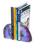 Purple Agate Geode Bookend (2-3.5 lb) - Natural Stone Bookend for Holding Books, iPads, and Kindles - color: Purple, size: 2 - 3.5 lb