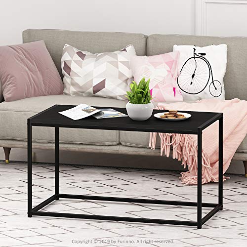 FURINNO Camnus Modern Living Coffee Table, Americano, 15.74 in x 30 in x 17.51 in - color: Americano, size: Rectangular Metal Frame