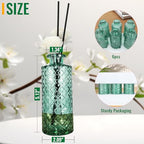 Glass Bud Vase, Green, Small Flower Vase, Set of 6, Simple and Solid, Aromatherapy Bottle, for Lady, Classy Gift for Mother's Day, Birthday, or Wedding, - color: Green