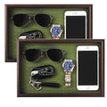 Wooden Valet Tray with Leather Base - Nightstand Catchall Organizer for Cologne, Perfume, Keys, Wallet, Phone, Watch, Jewelry & Sunglasses (2Pcs Green) - color: 2Pcs Green