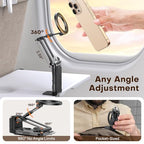 OMOTON 360°Rotating for MagSafe Tripod with 1/4" Screw Arca, Adjustable Magnetic Phone Tripod for iPhone 17/16/15 Pro Max Air, Fold Selfie Stick Fits Vlog, Gym, Travel Essentials, Black& Black Pro - color: 8-Black&Black Pro