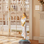 Luo Lirong “Silk Dancer” Bronze Woman Statue – 16.5" Handcrafted Veiled Maiden Figurine, Lost-Wax Cast & Hand-Painted,Elegant Gift, Collectible Art, Home & Gallery Décor - color: 18.5" White