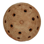 Creative Co-Op Handmade Vintage Reproduction Terra-Cotta Mushroom Shaped Candle Holder with Cut-Outs, Natural