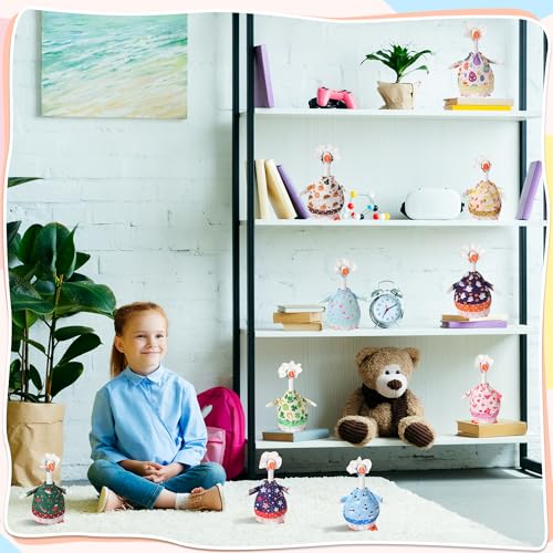 Weysat 10 Set Holiday Mini Desk Goose Outfit 250th Anniversary Summer Mexican 4th for July Magnetic Geese Statue Felt Fabric Costume for 7 Inch Desktop Goose Table Decor Gifts(Lovely Style,Fabric) - style: Lovely Style