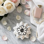 Small Flower Jewelry Dish Tray, Decorative Ceramic Trinket Dish, Modern Accent Tray for Vanity