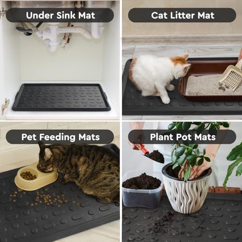tchdio Durable Rubber Boot Tray and Shoe Mat for Entryway - Heavy Duty Waterproof Shoe Tray Organizer, Non Slip Boot Trays for Front Door, Entryway Muddy Shoes Storage, 16x48 Inches - color: Black Dots, size: 16"x48"
