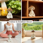 Meditation Mushroom Resin Statues – Cute Yoga Mushroom Figurines for Desk, Home, Office & Garden Decor – Zen Resin Sculptures for Living Room, Patio, Tabletop & Backyard (1 Pack, Mushroom) - size: 1 Pack