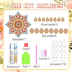 DIY Diamond Art Painting Candlestick Holders Mandala Flower Shape Desk Candle Tray Tabletop Ornaments for Wedding Festival and Party Home Table Centerpiece-Flower05 - color: Flower05