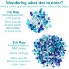 Galashield Flat Glass Marbles for Vases Blue Mix Glass Gems Beads Pebbles Vase Filler (5 LBS, Approx. 540 PCS) - color: Blue Mix, size: 5 LBS