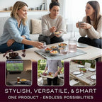 FREEFORM PLACEsMAT 2-in-1 Faux Leather Placemat & Serving Tray | Reversible Design, Lays Flat & Easy to Clean | Ottoman Food Tray, Perfect Housewarming Gift, 18” x 14” (Black & Mocha, Single)